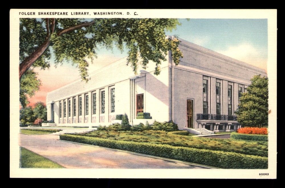Folger Shakespeare Library Washington DC Maryland MD Unp Postcard