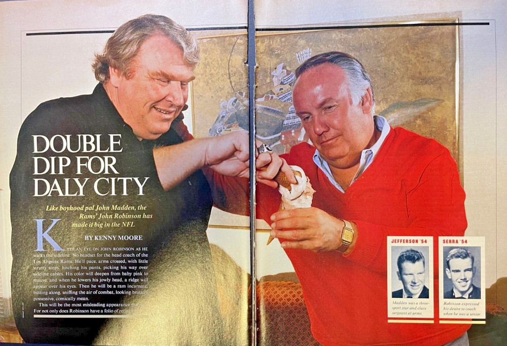 1987 Football Players John Madden & John Robinson illustrated