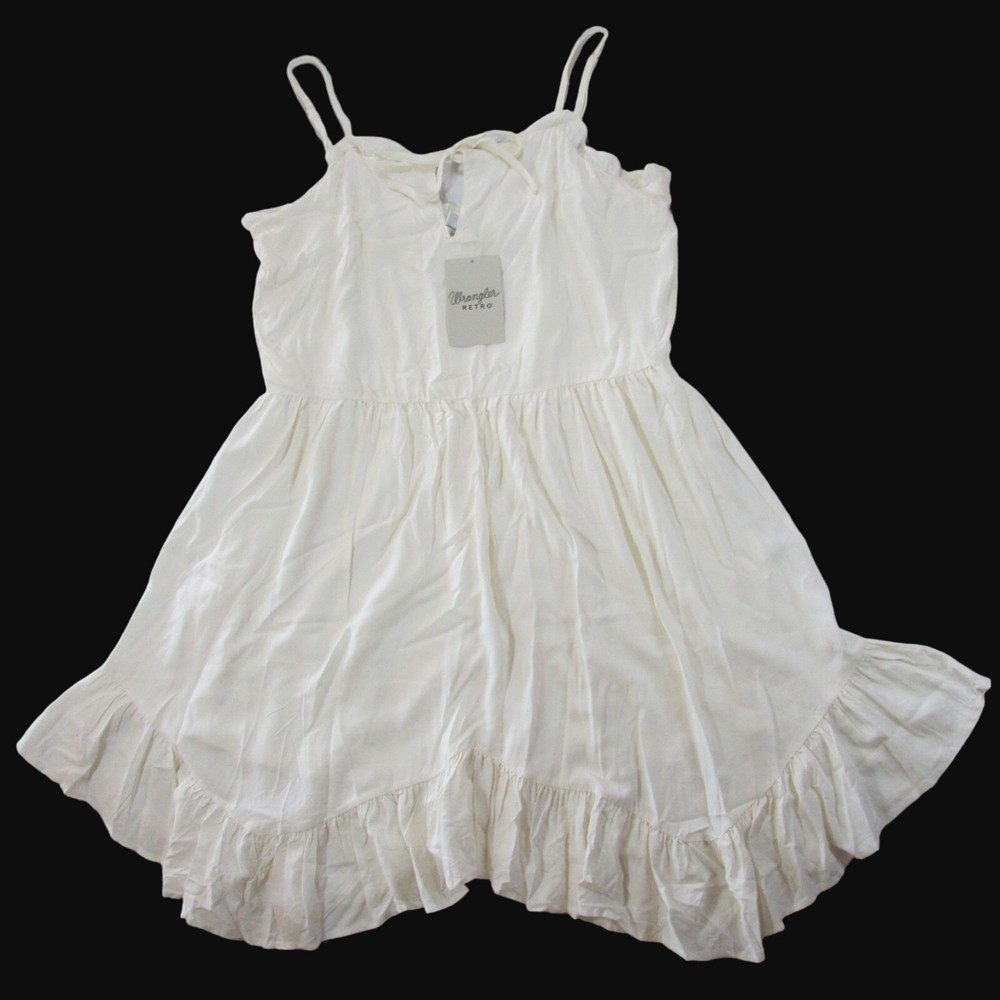 Wrangler Retro Women's Large Strappy Tie Front Dress Cream/Ivory