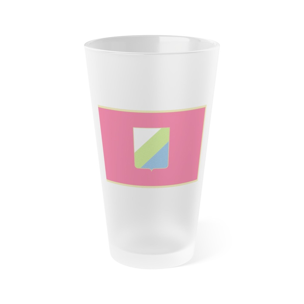 Abruzzo Italy Flag Design 16oz Frosted Pint Glass-image