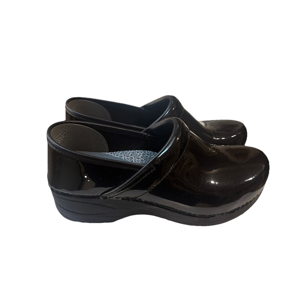 Dansko Wide Pro Black Leather Slip-On Clogs Size 39