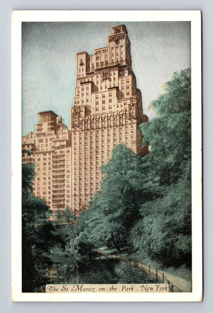 New York City NY, The St Moritz On The Park, Souvenir, Vintage Postcard