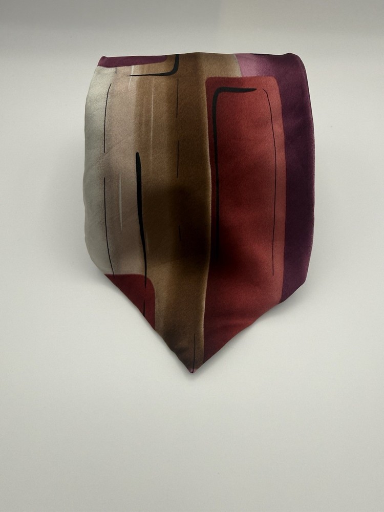 J. Garcia 100% Silk Tie Men’s Necktie Multicolor Red Golf Grey Black    (T379)