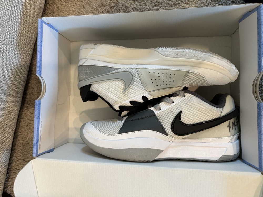 Nike Ja 1 White/lt Smoke Grey-black Size 7 Men’s 8.5 Women’s Basketball Shoes
