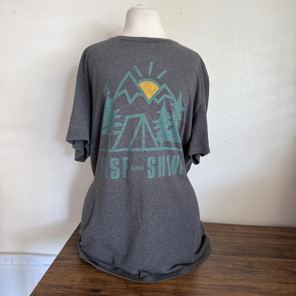Old Navy Gray Graphic T-Shirt with 'Rise and Shine'  Size XXL