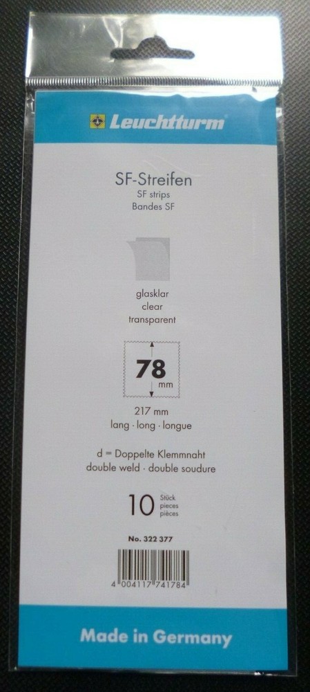 LIGHTHOUSE STAMP MOUNTS CLEAR Pack of 10 Strips 217mm x 78mm - 322 377