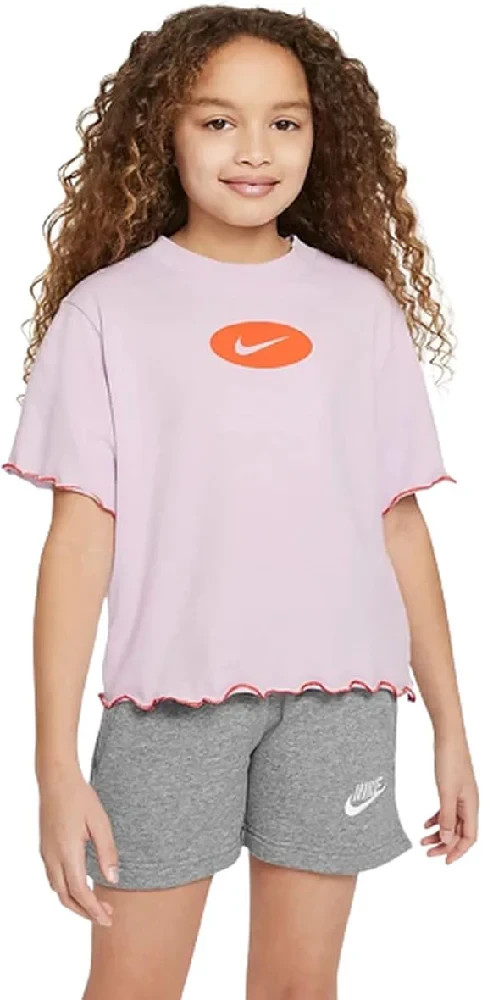 Nike T Shirt Light Purple Logo Short Sleeve  Size Girls S Loose Fit NWT $30