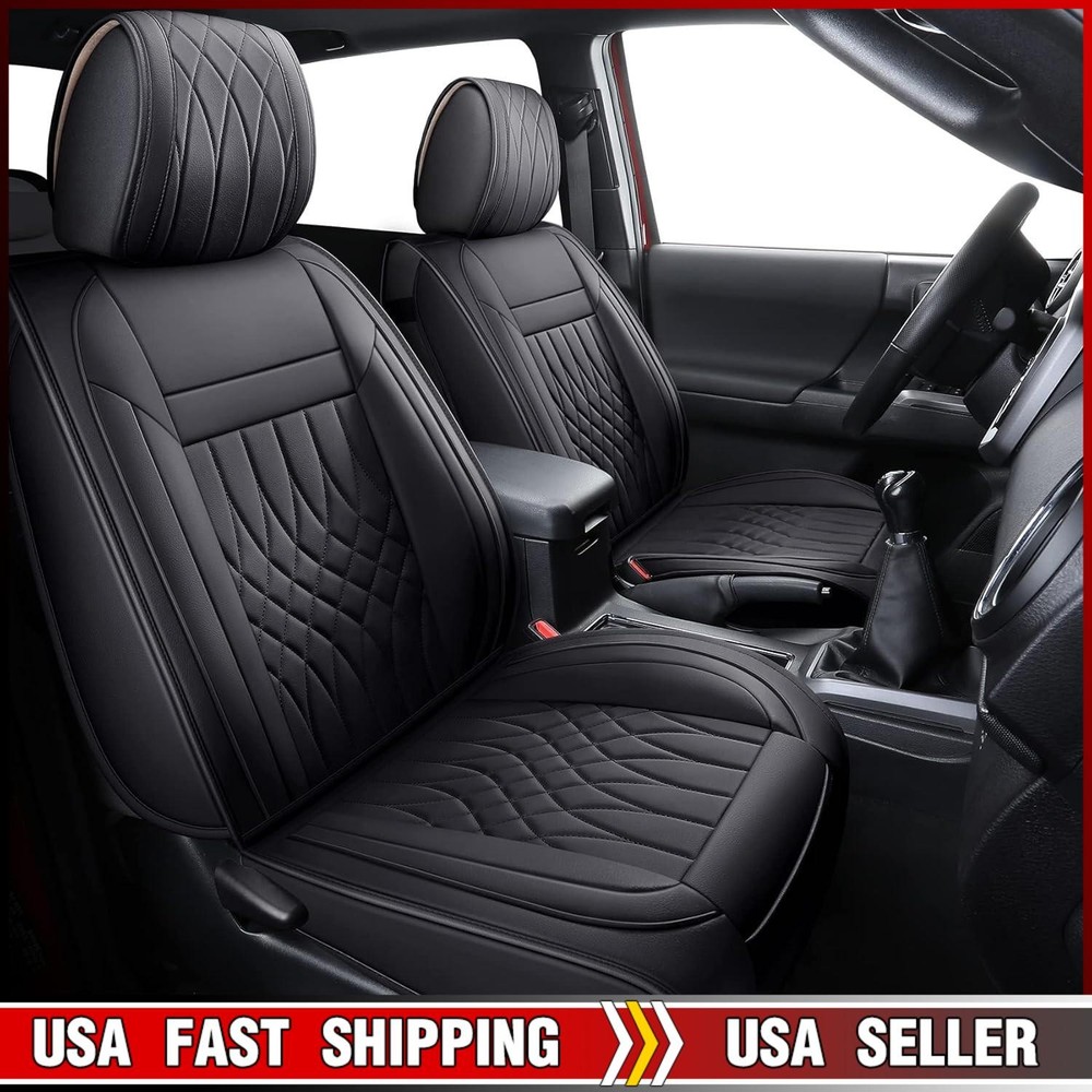 Fit Toyota Tacoma Seat Covers 2012-2025 Front/ Rear/ Full Set Leather Black New
