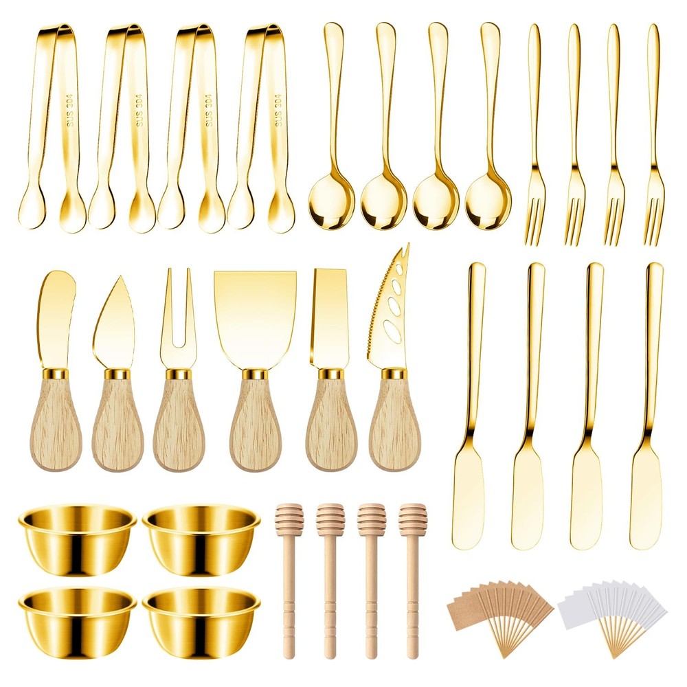 Charcuterie Boards Accessories Gold Charcuterie Utensils Cheese Butter Spread...