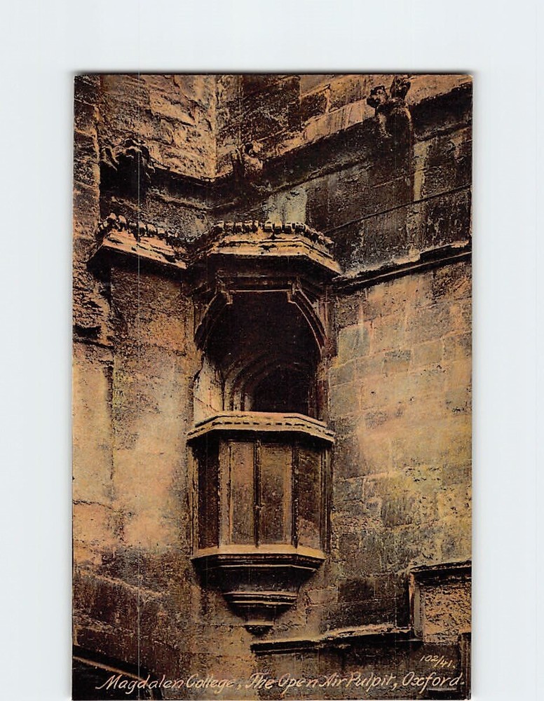 Postcard The Open Air Pulpit Magdalen College Oxford England