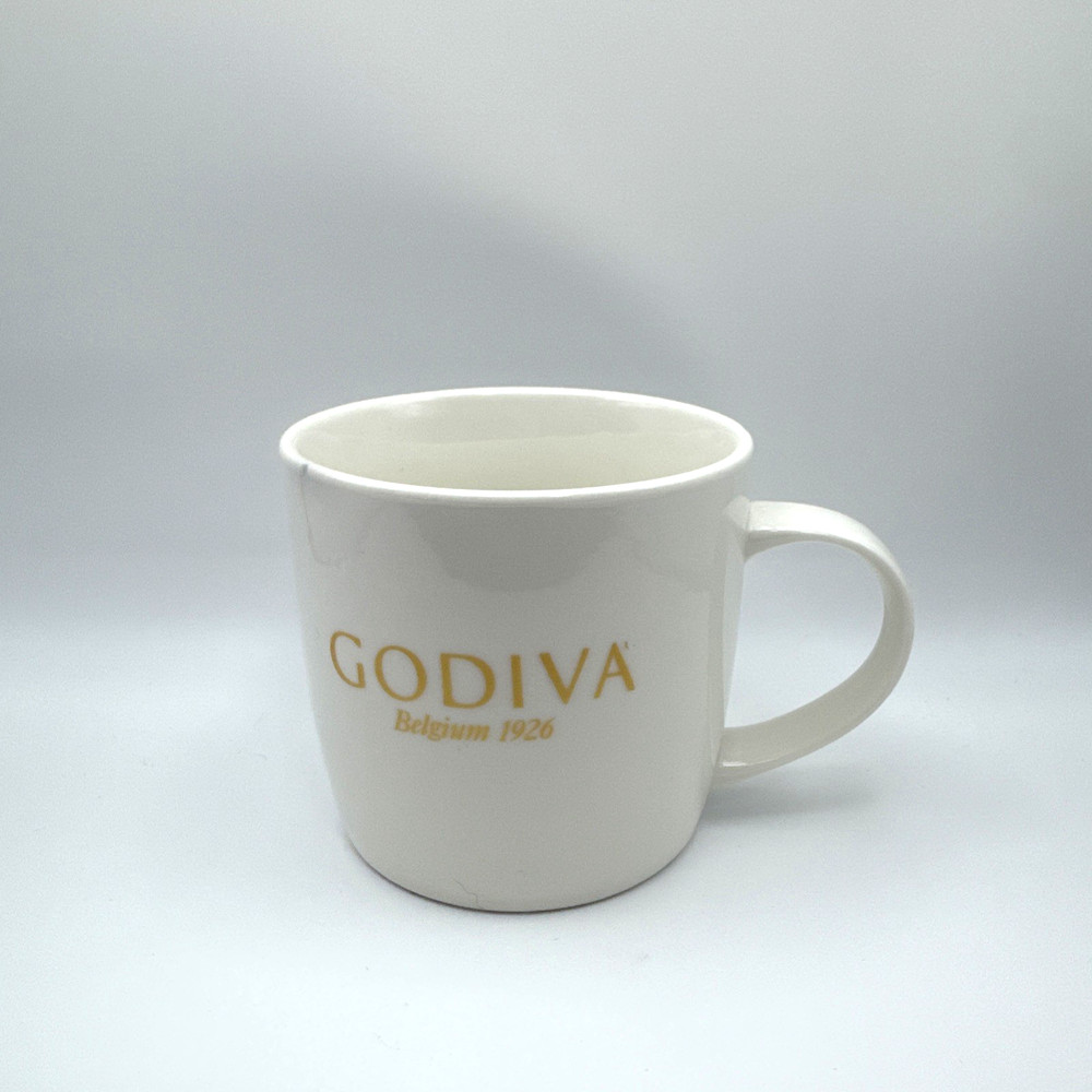 Godiva Belgium 1926 White Gold Large 16 Oz Ceramic Coffee Cup Mug