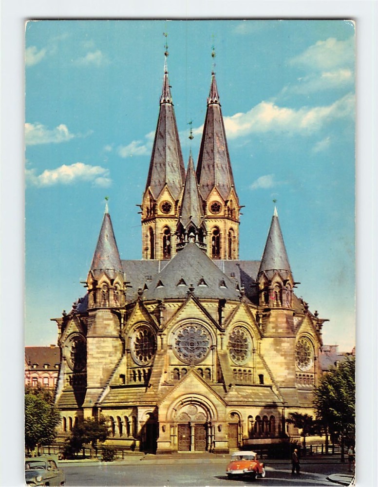 Postcard Ringkirche Wiesbaden Germany