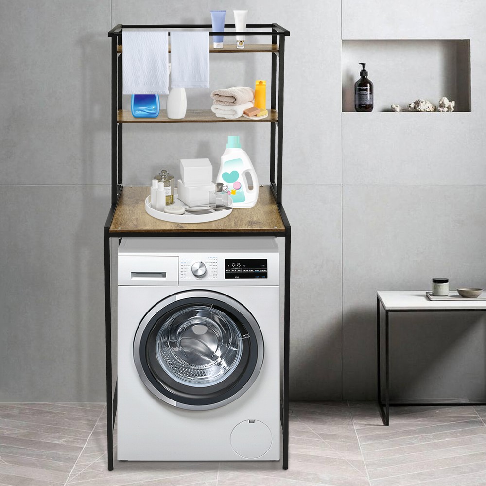3-Tier Washer Dryer Storage Shelf Floor Mount Clothes Drying Rack