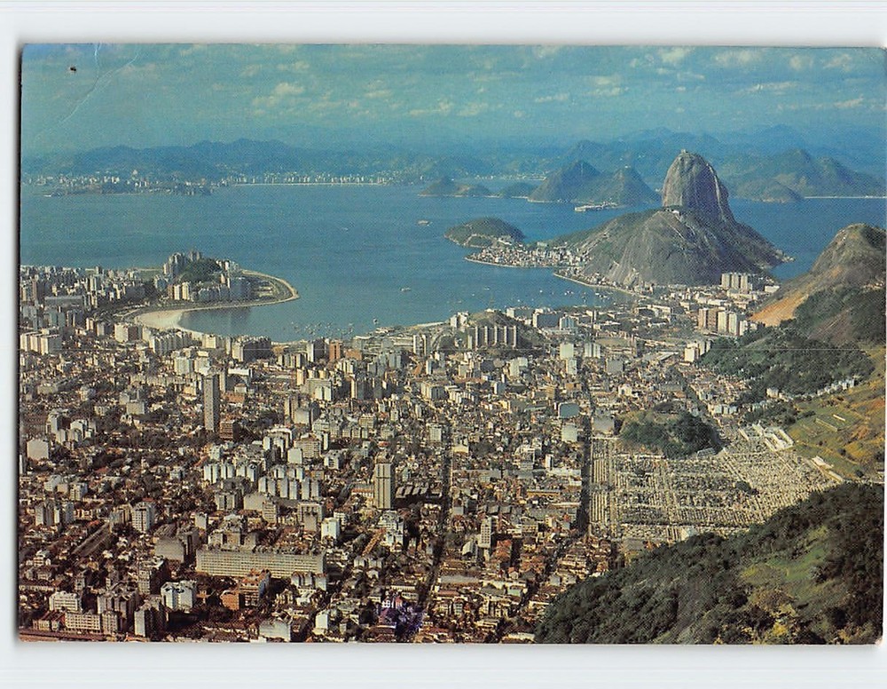 Postcard Aerial View Guanabara Bay Rio de Janeiro Brazil