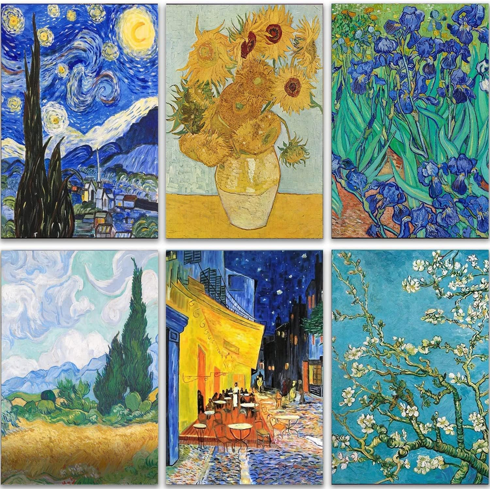 5D Diamond Art Kits for Adults Beginners 6 Pack - DIY Van Gogh Diamond Art Paint