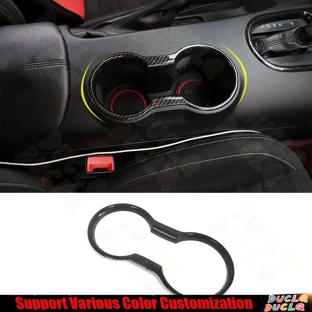 Center Control Water Cup Trim Frame For Ford Mustang 2024-2025 ABS Carbon Fiber