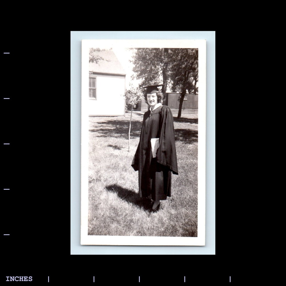 Old Vintage Photo WOMAN GRADUATION CAP AND GOWN