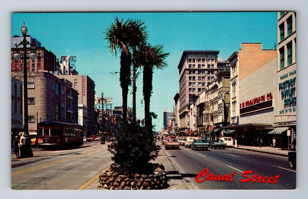 New Orleans LA-Louisiana, Canal Street, Vintage Souvenir Postcard