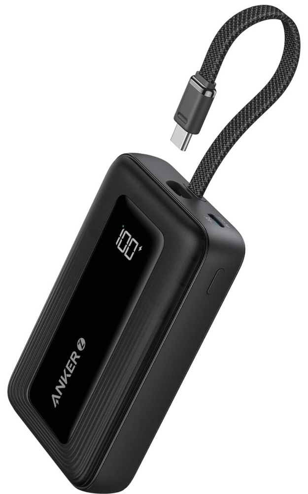 Anker Zolo Power Bank 10000mAh Battery 30W Portable Charger Built-in USB-C Cable