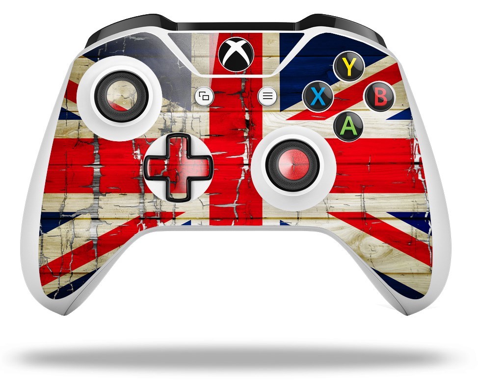 Skin for XBOX One S X Controller Painted Faded Cracked Union Jack British Flag