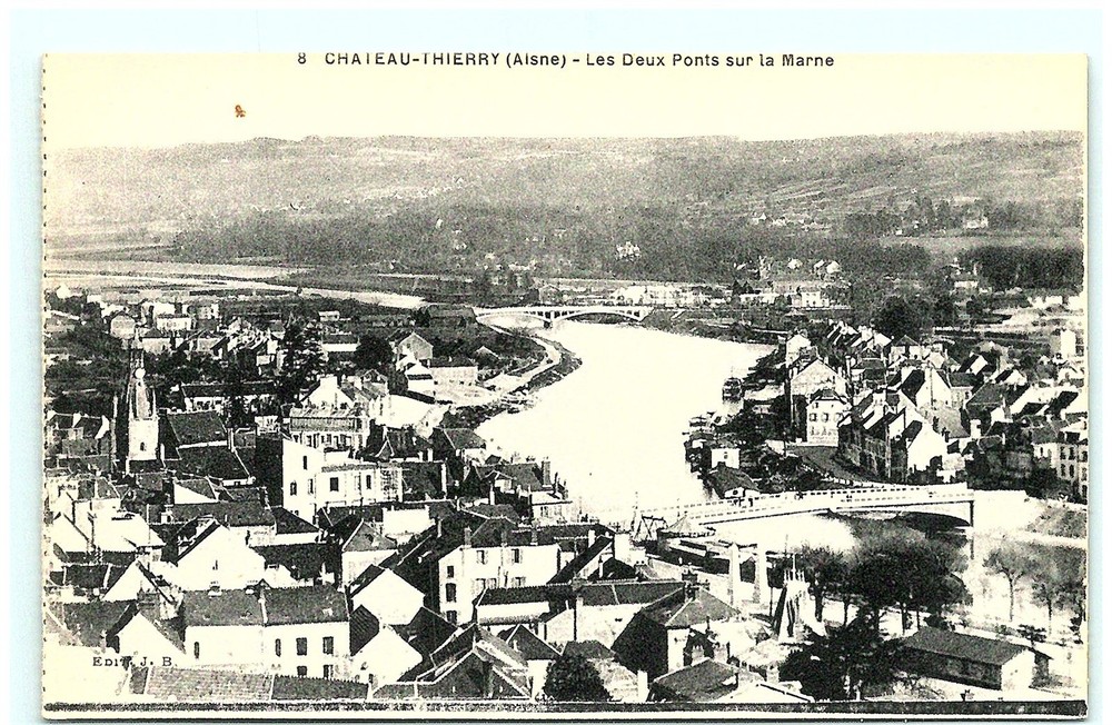 S03-9009, Chateau-Thierry (Alsne), Les Deux Ponts Sur La Marne, Postcard.