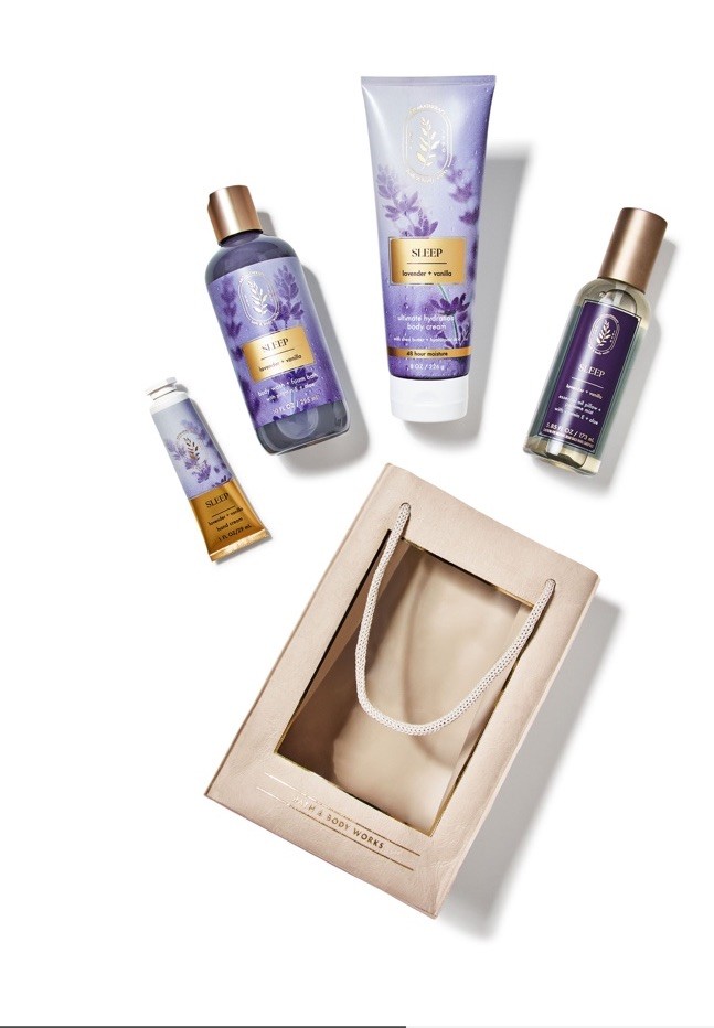 Bath & Body Works Sleep Lavender Vanilla Bath Set Body Cream Shower Gel Mist