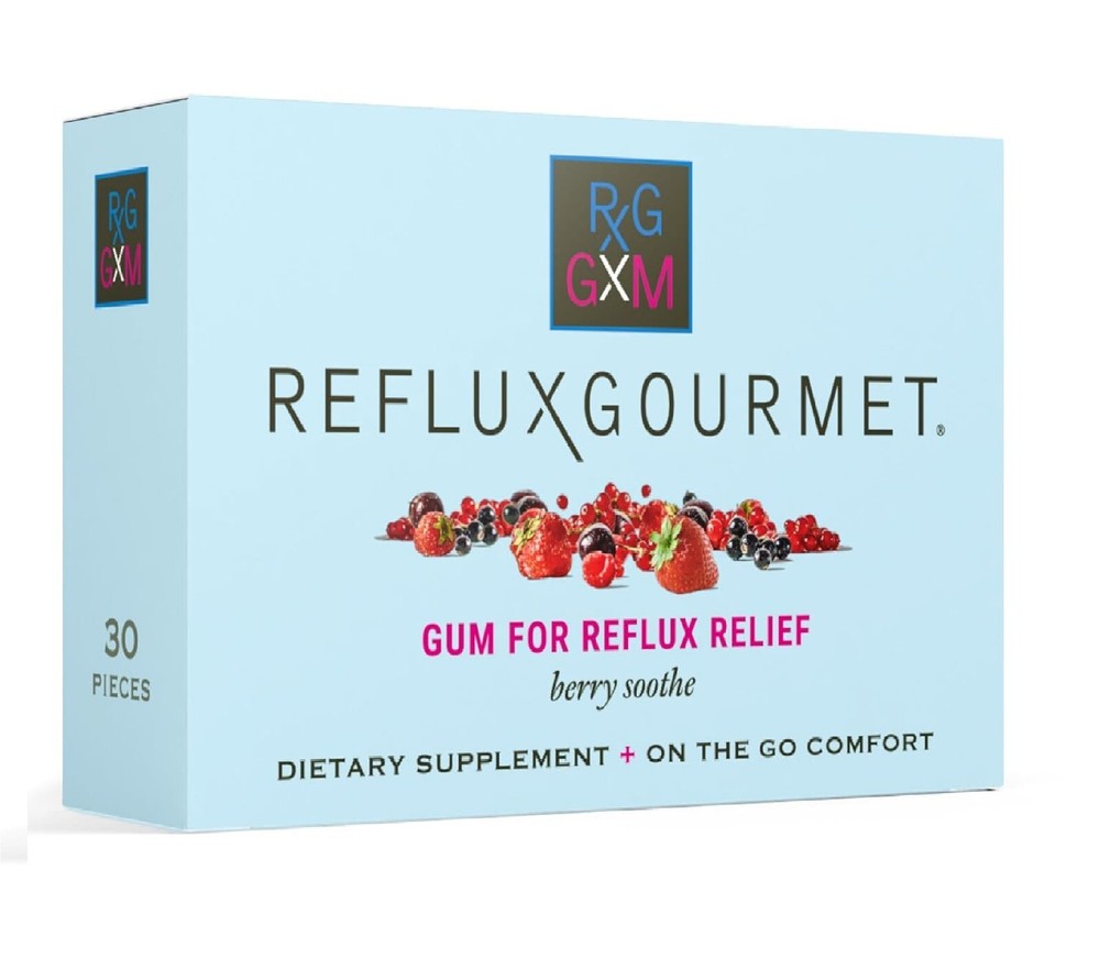 Berry Soothe Gum Alginate Therapy Sodium Bicarbonate Gum for Acid Reflux, Ora...-image