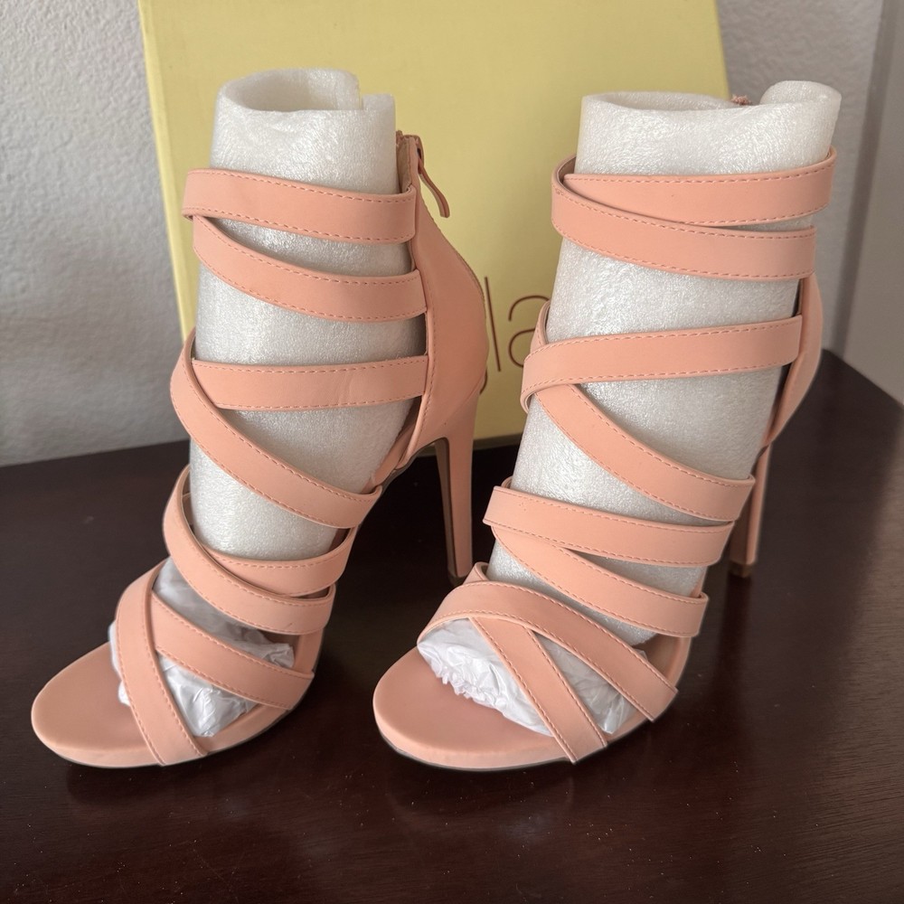 Peach Strappy High Heel Sandals Women’s Size 9