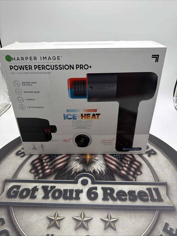 Sharper Image Power Percussion Pro+ Hot + Cold Percussion Massager Gun Open Box