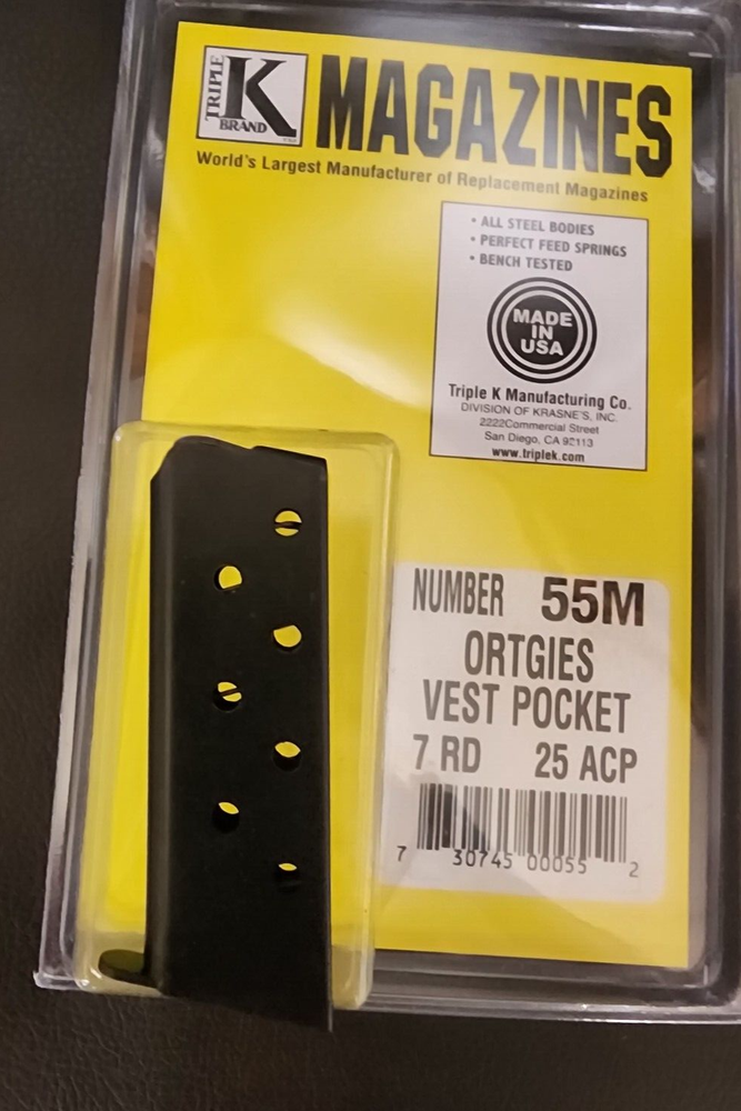 Ortgies VP Vest Pocket 25 ACP 7rd Magazine by Triple K 55M