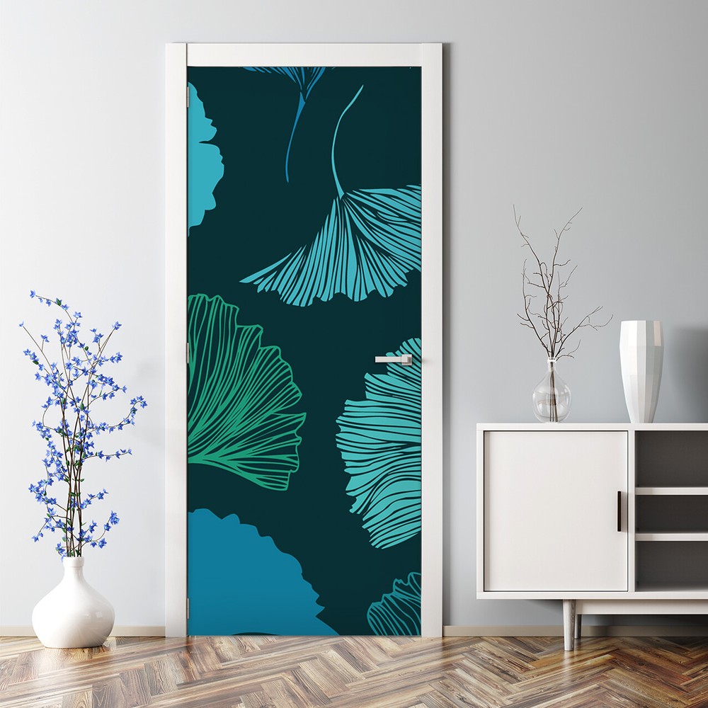 Geometry Leaves Wall Covering Removable Door sticker Self Adhesive Peel & Stick