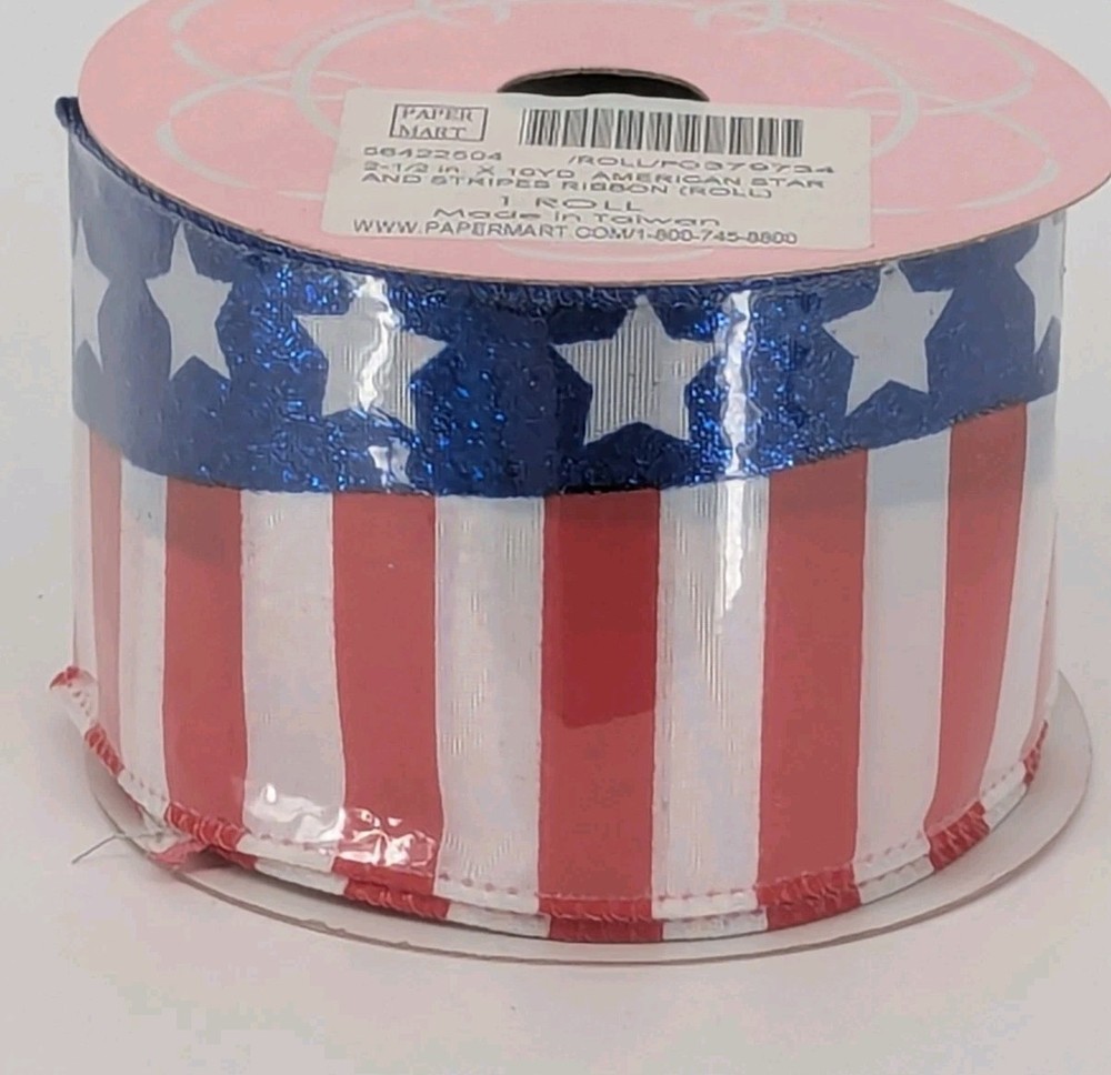 Patriotic Wired Edge Ribbons 2.5