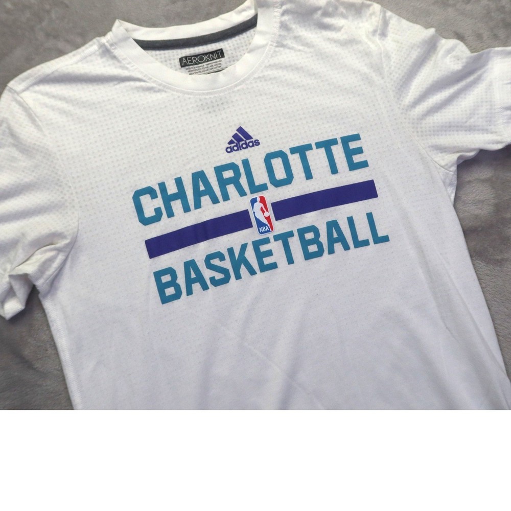 Adidas Charlotte Basketball Aeroknit Climacool Shirt Men's S White NBA Tee