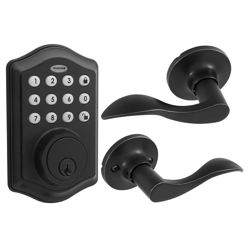 Honeywell Digital Deadbolt with Passage Lever in Matte Black 8734505