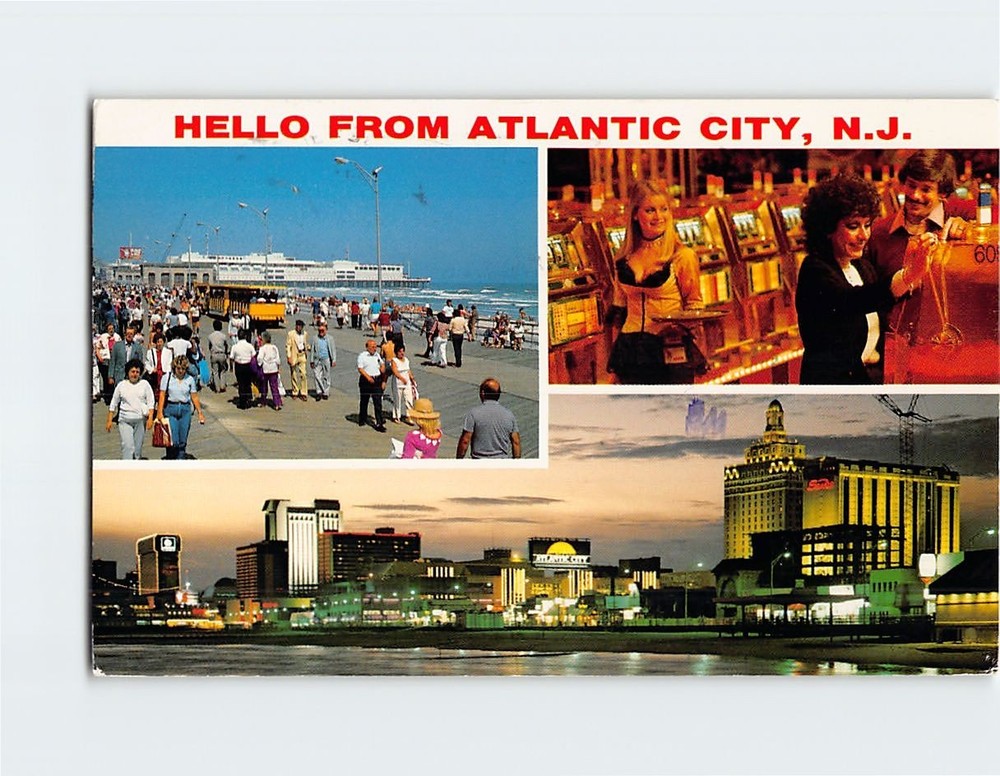 Postcard Hello From Atlantic City New Jersey USA