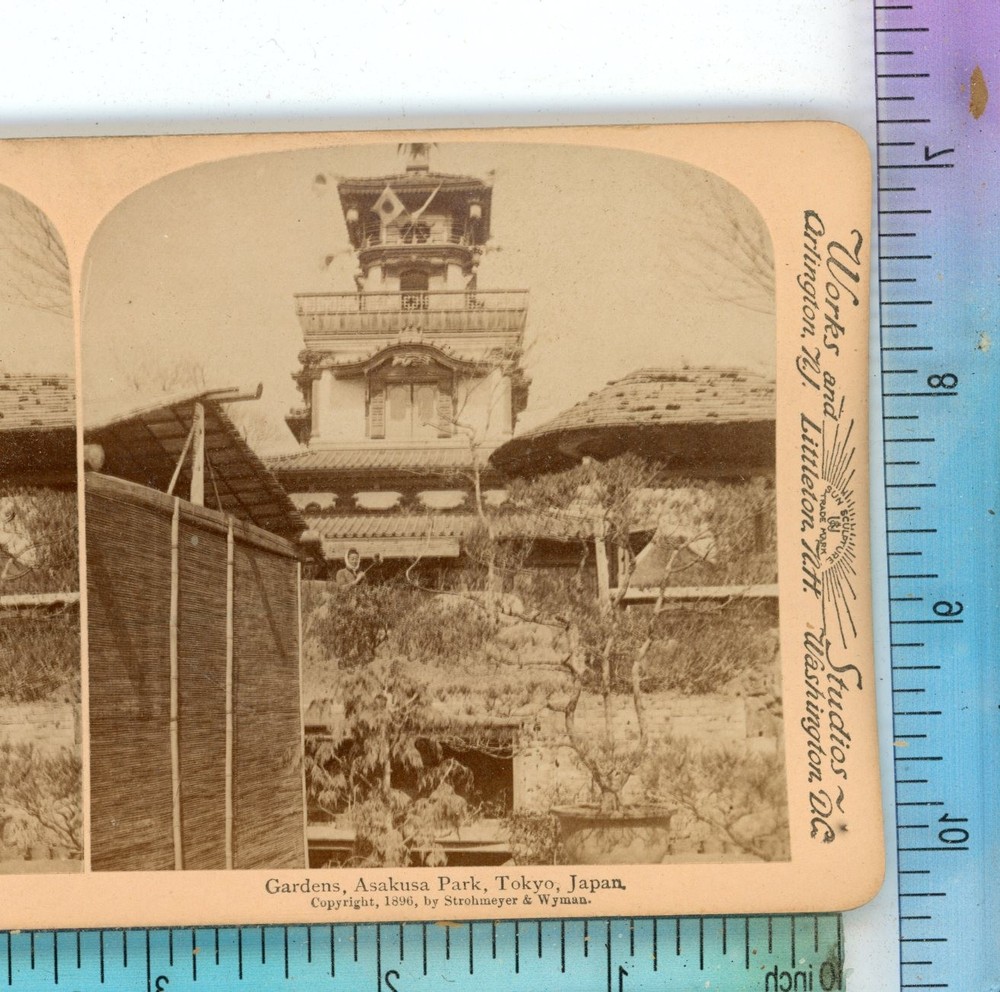Tokyo Japan Gardens Asakusa Park Underwood Stereoview