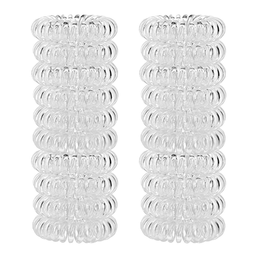 20 Pcs Clear Spiral Hair Ties No Crease Coil Elastic Hair Ties for Women No Dama