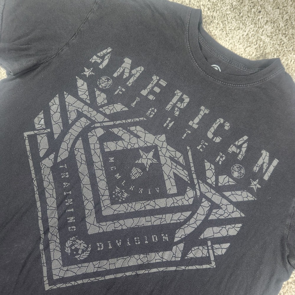American Fighter Shirt Mens XL Training Division Buckle Black Tee MMA