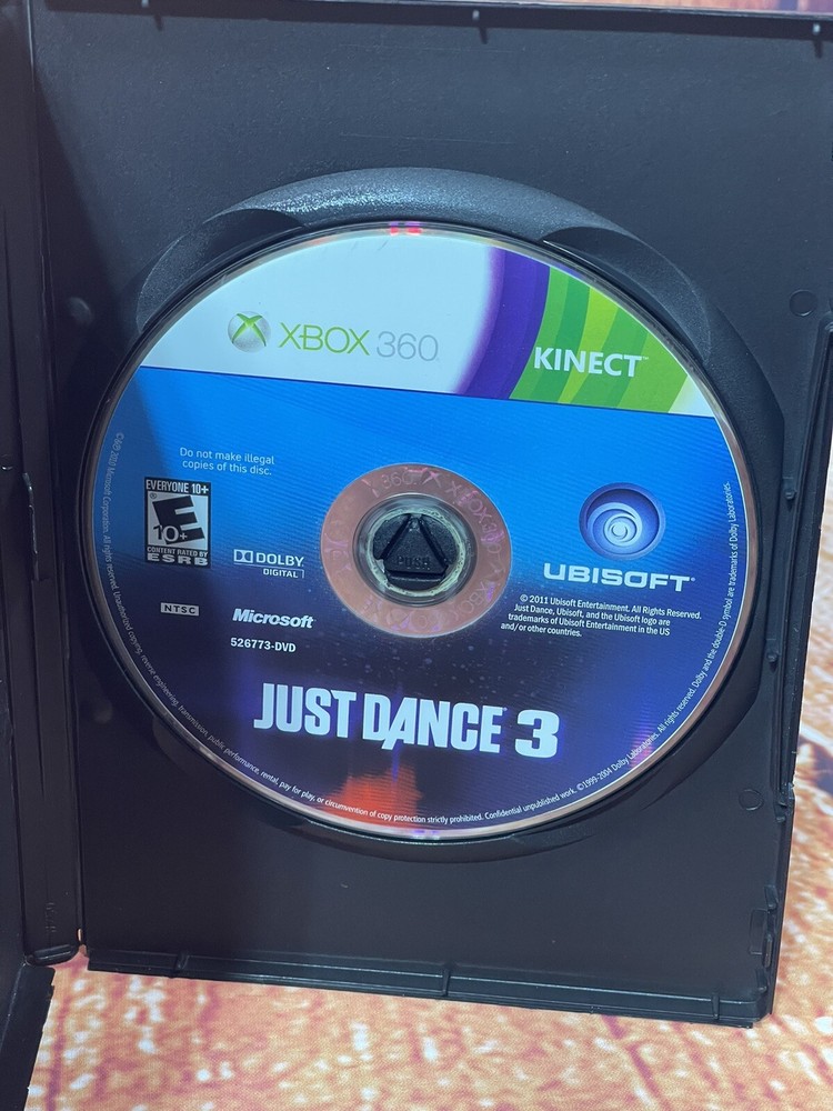 Just Dance 3 (Microsoft Xbox 360) Kinect, Disc Only, Tested