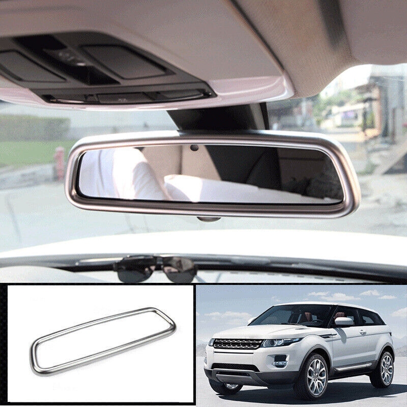 For Range Rover Evoque 2012~2019 Matte Silver Interior Rearview Mirror Frame 1PC
