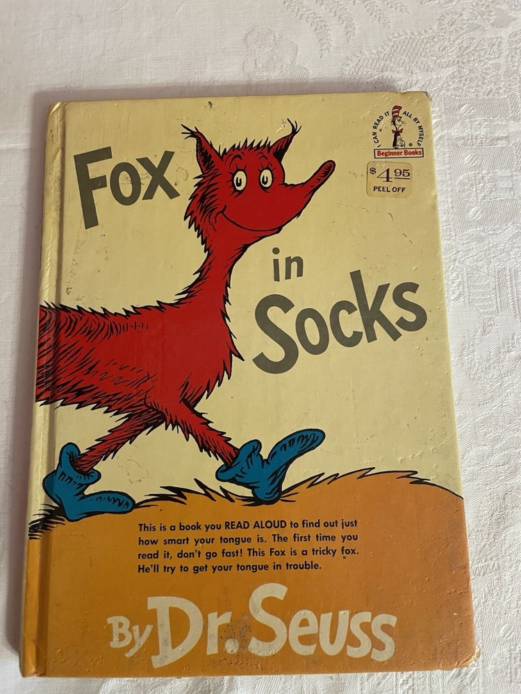 Dr Seuss 1965 Theodor Geisel FOX IN SOCKS 1st Edition Early HB SOX Vintage