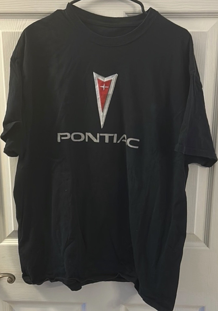 Pontiac Logo Graphic Print Black Cotton XL Men's T-Shirt