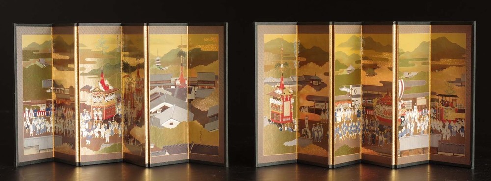 KYOTO GION Festival Mini Folding Screen (Byobu) Japanese ZEN Interior