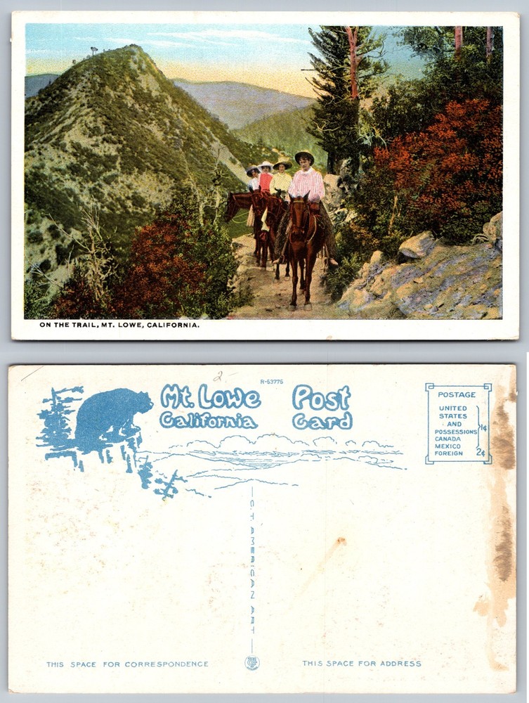 Mt Lowe California Horseback Riders Postcard