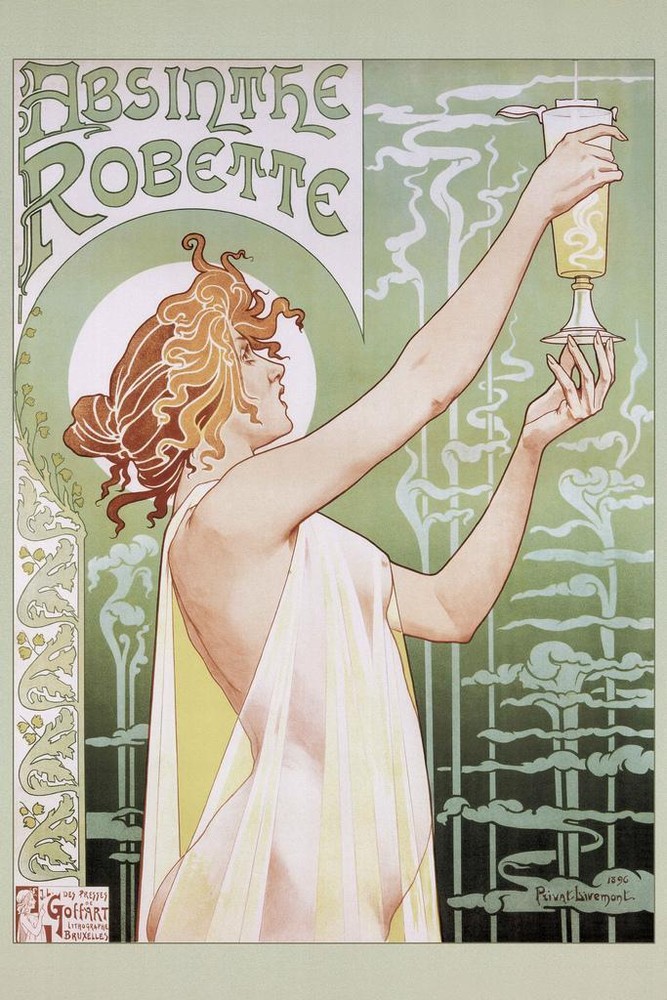Henri Privat Absinthe Robette Art Nouveau Vintage Advertisement Poster 24x36-image