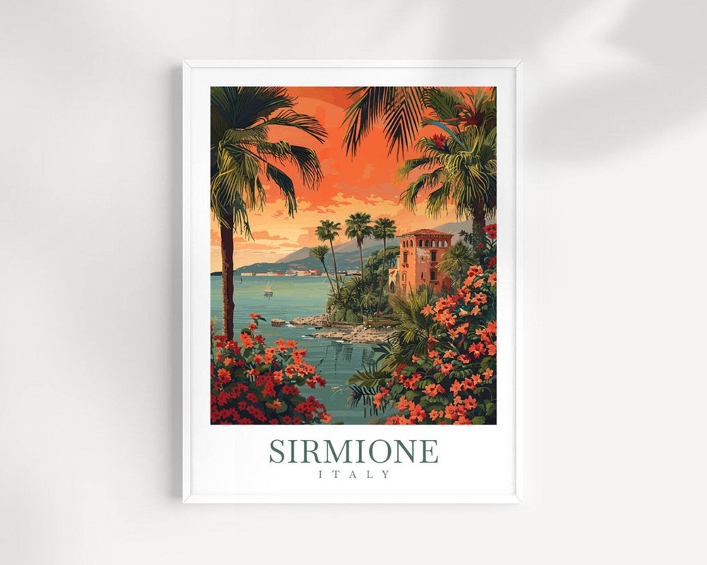 Sirmione Travel Print Wall Art Italy Wall Hanging Home Decor Sirmione Gift Art
