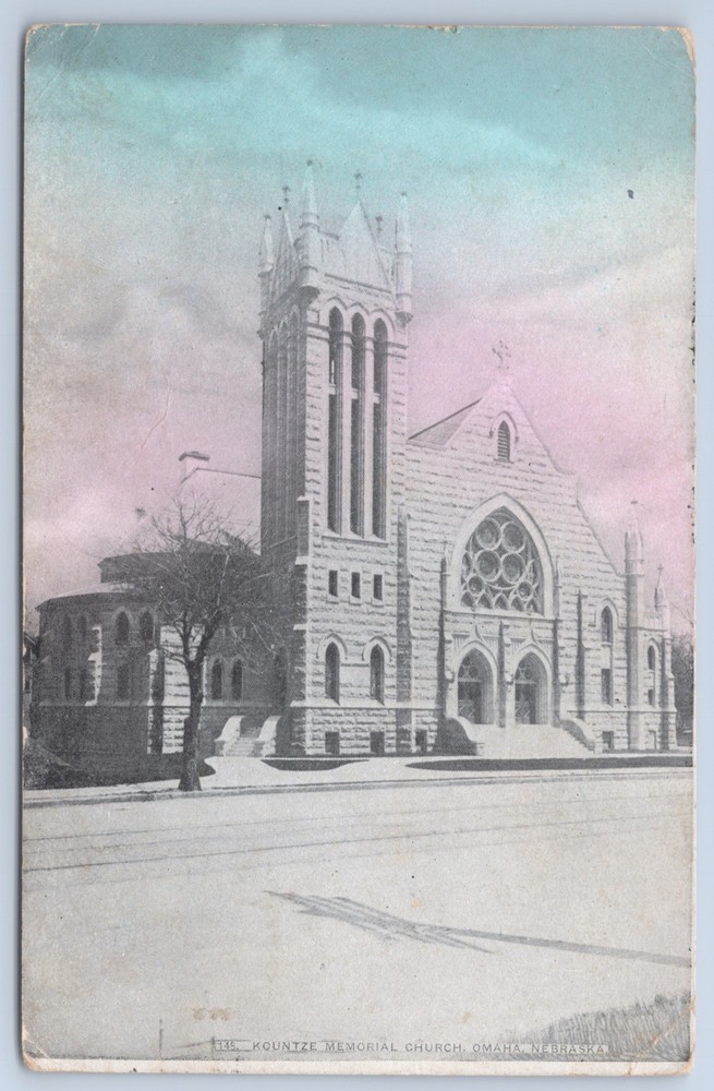 Nebraska Omaha Kountze Memorial Lutheran Church c1910 Postcard