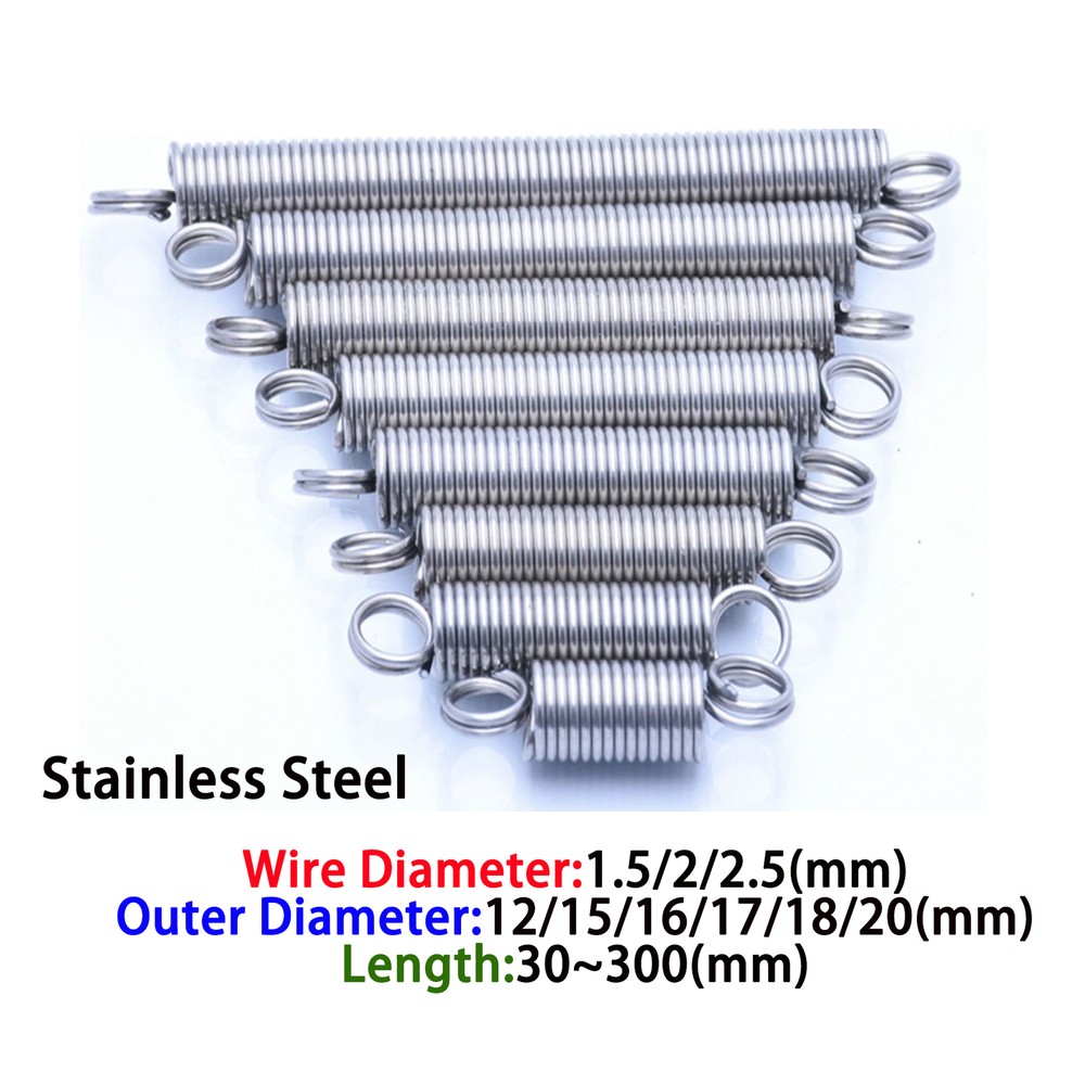 1.5mm-2.5mm Stainless Steel Double Coil Tension Extension Spring