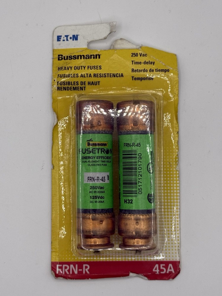 Bussmann FRN-R-45 Fuse 45 Amp 250V RK5 Dual Element Time Delay 2 Pack