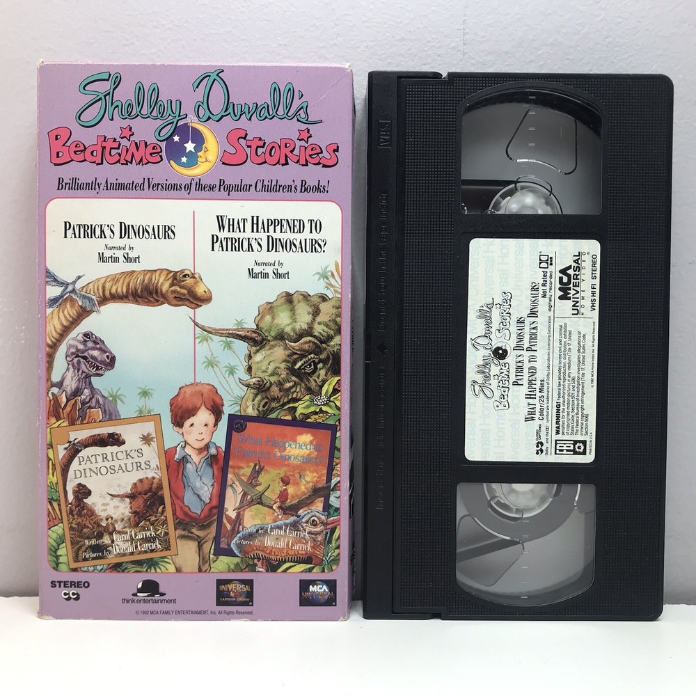 Shelley Duvall's Bedtime Stories VHS Video Tape Happened Patrick Dinosaurs Rare!